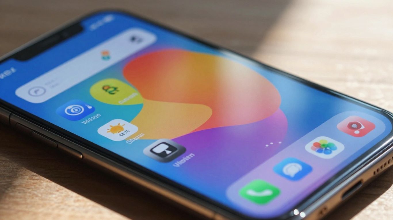 Smartphone displaying a financial interface with sunlight glinting.