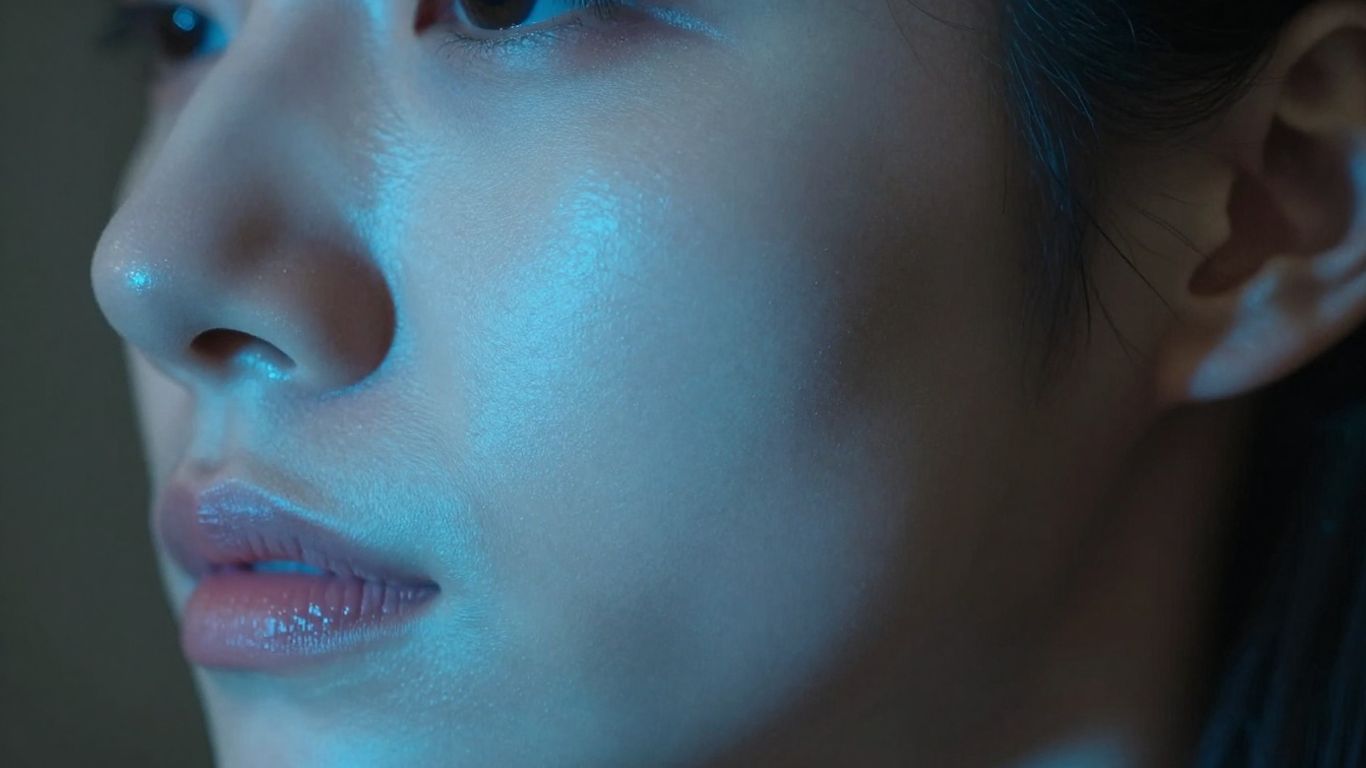 Blue light affecting skin health