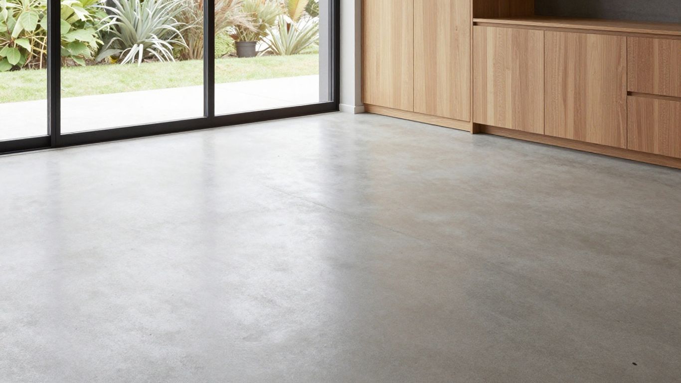 Polished concrete floor with natural aggregate