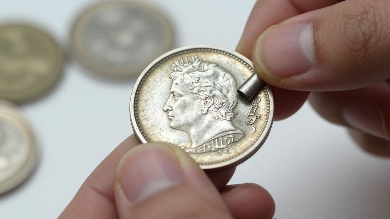 Expertly restoring a tarnished coin to reveal its shine.