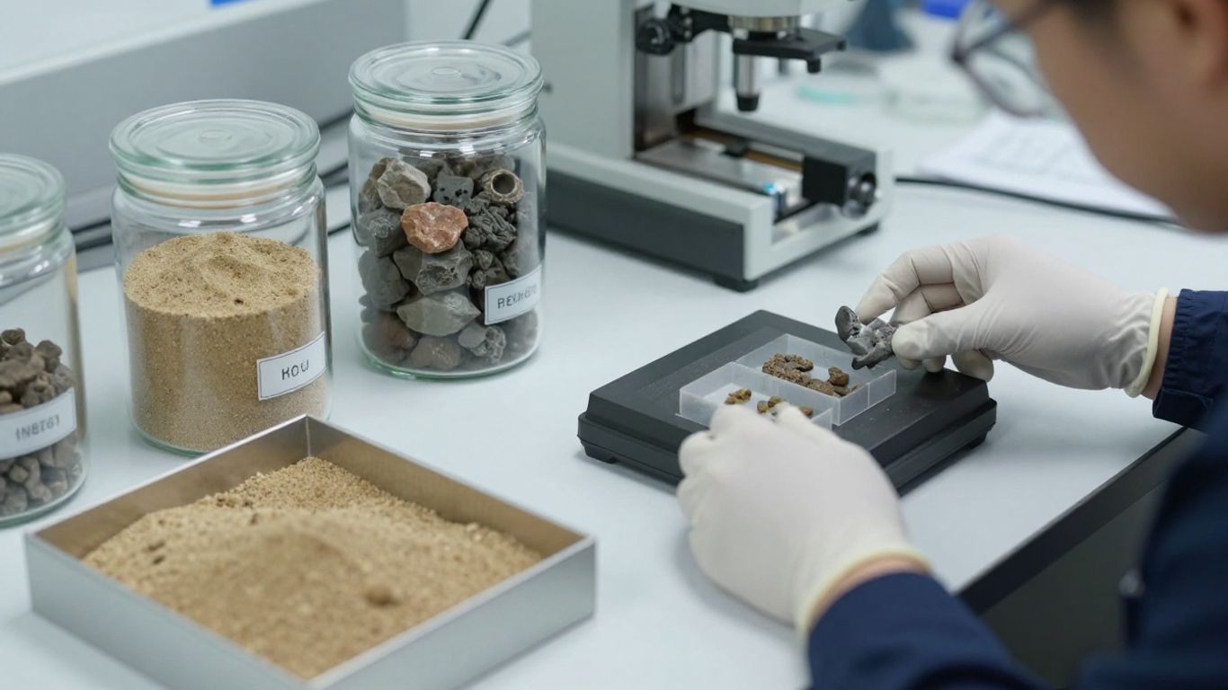 Geotechnical laboratory equipment and samples