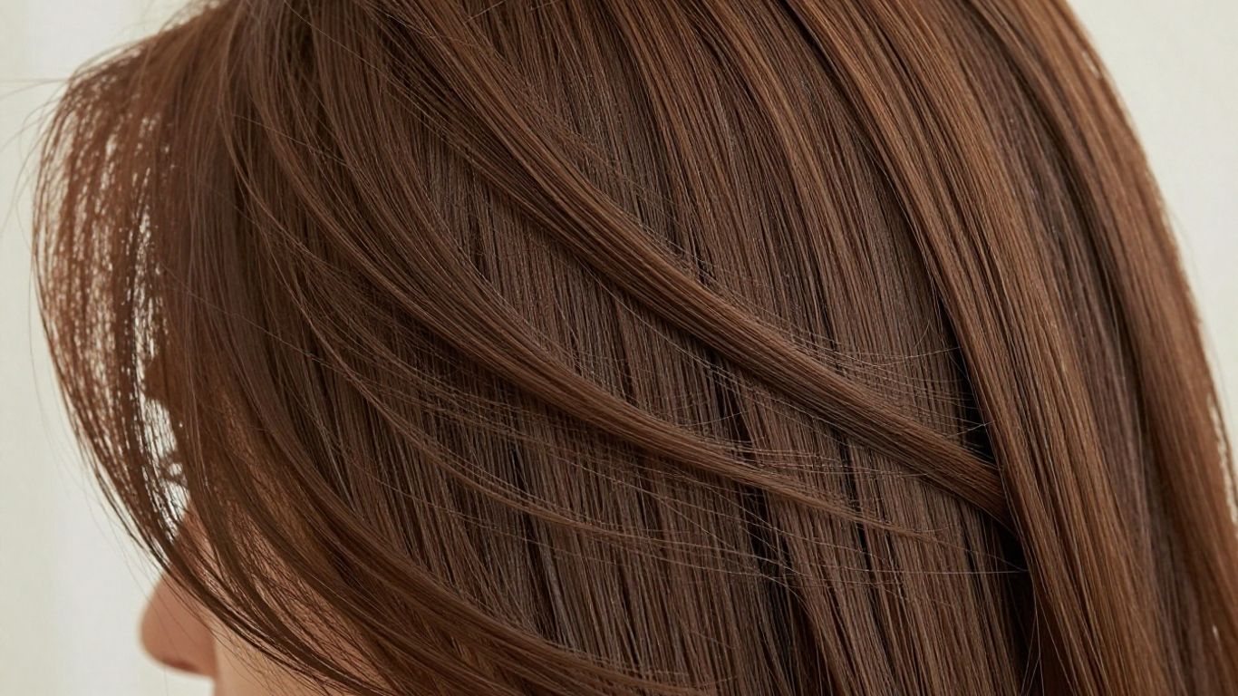 Close-up of thick, healthy hair strands