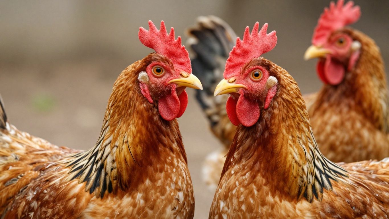 Zdrowe ptaki drobiu w czystym otoczeniu.