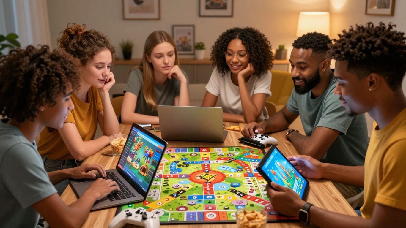 Players choosing browser games together