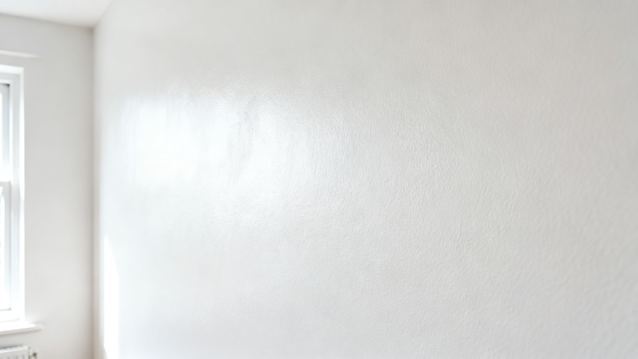 A finished smooth plastered wall painted in a bright Bristol home, showing the final appearance after either a skim or full plastering