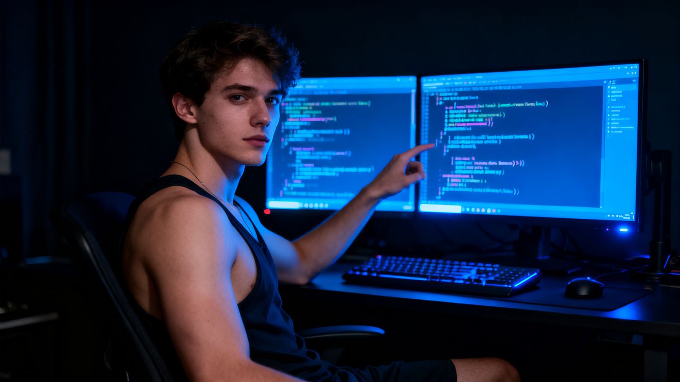 A man using advanced technology for digital companionship