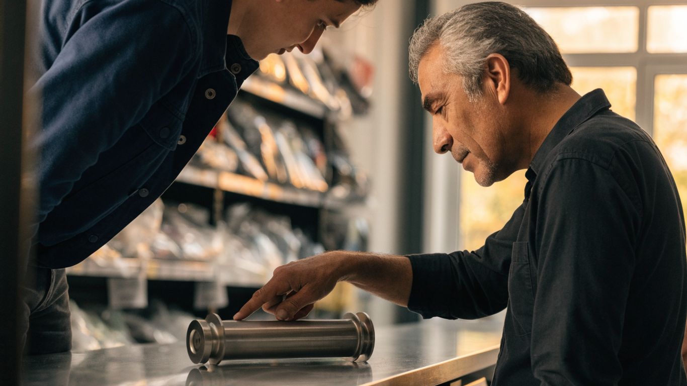 Customer comparing a product with clear return terms