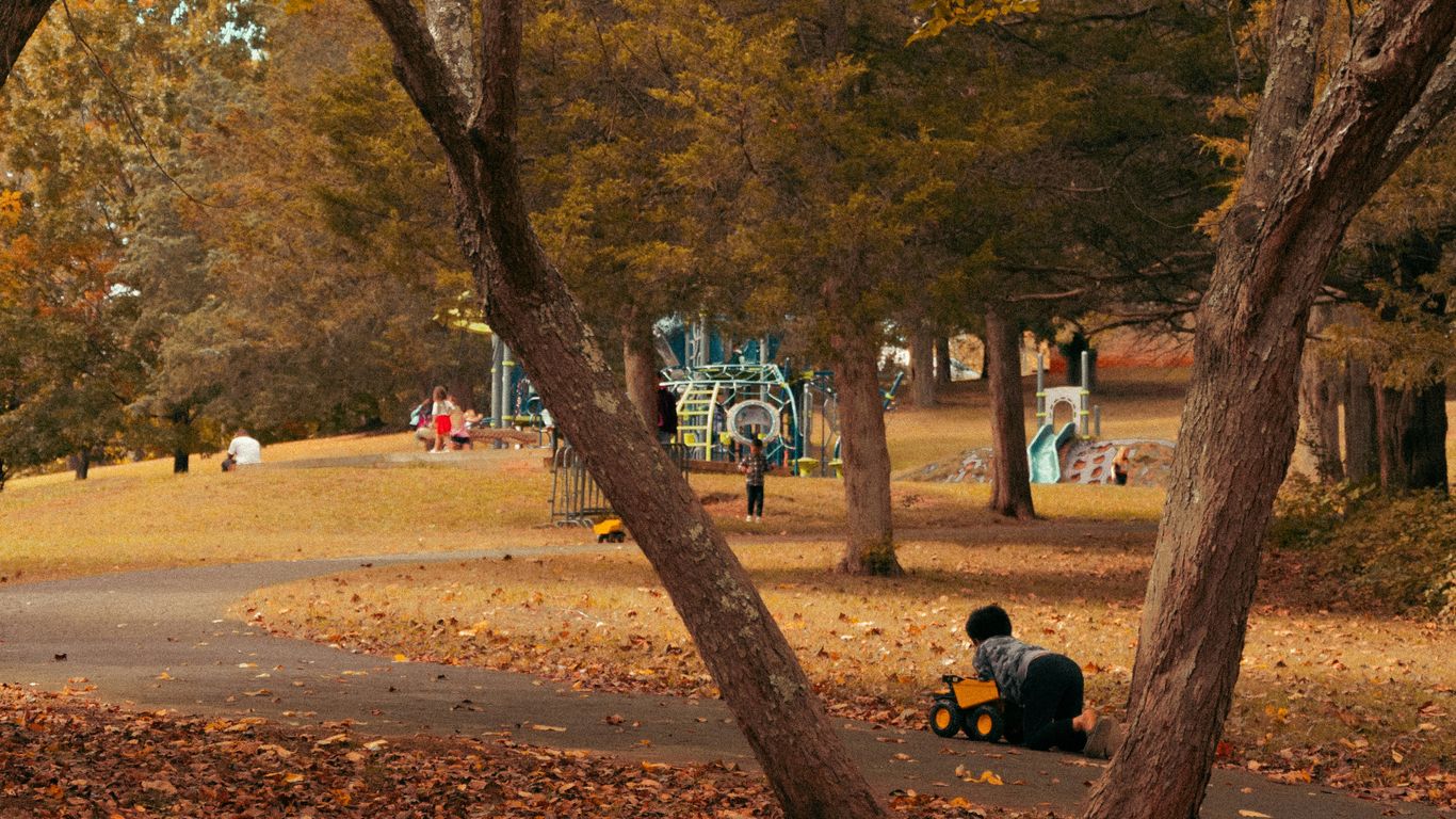 Children playing in the city park