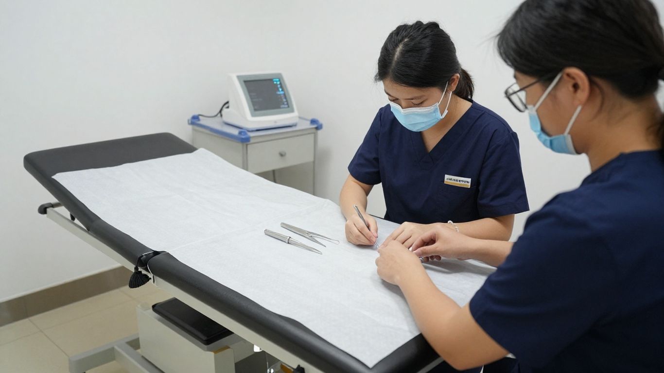 A student preparing for a clinical competency assessment