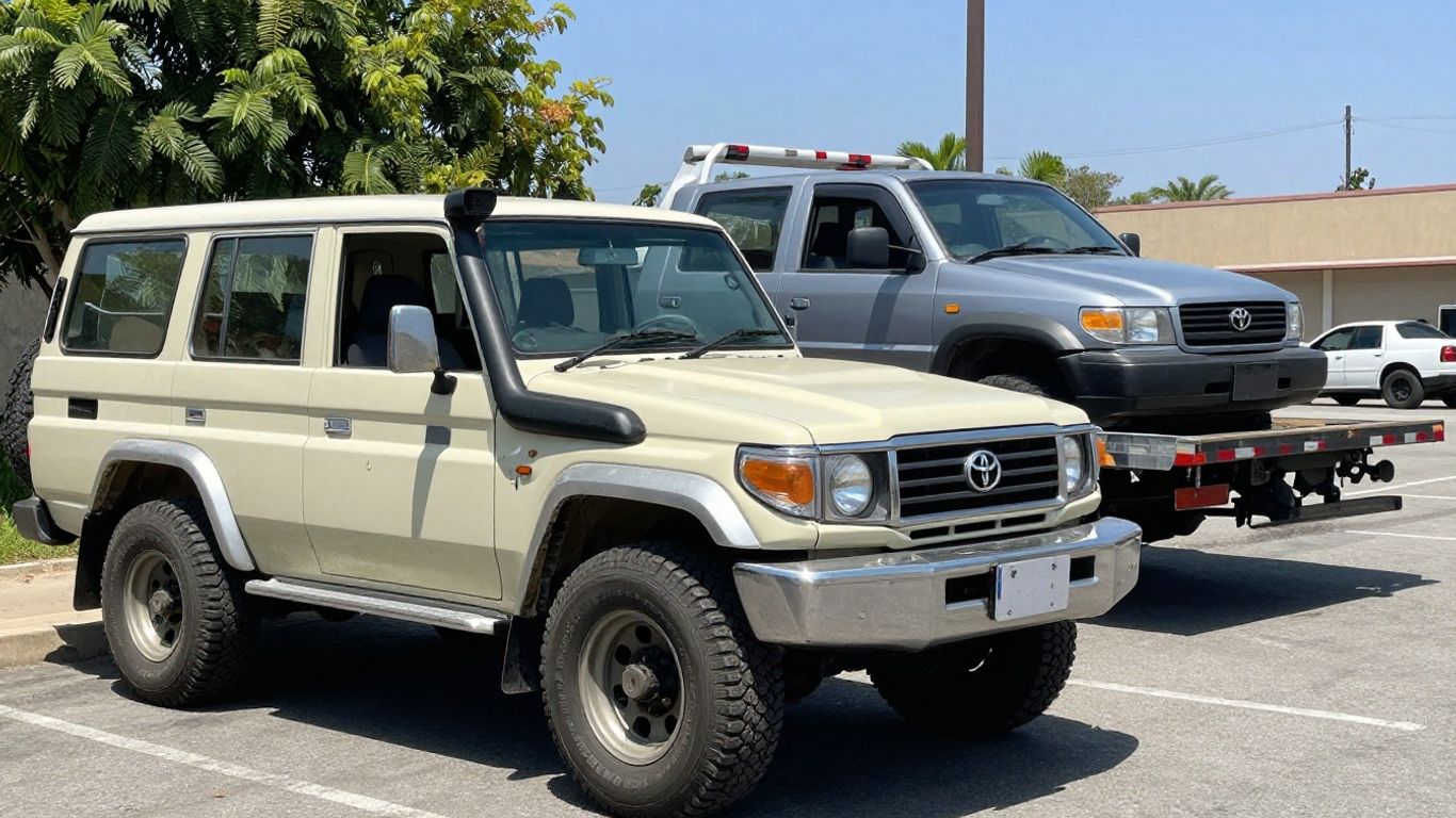Toyota Land Cruiser ready for towing in Perth.