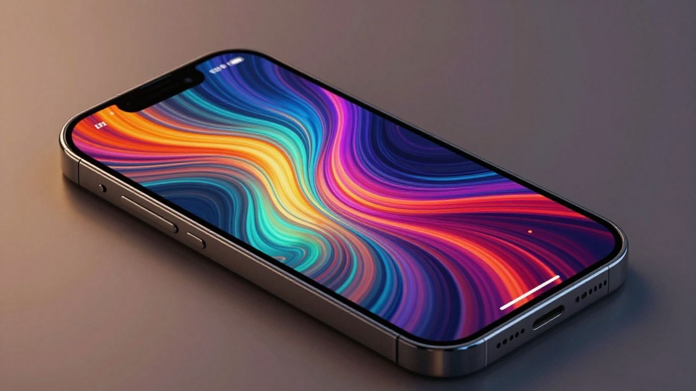 Smartphone displaying AI music video