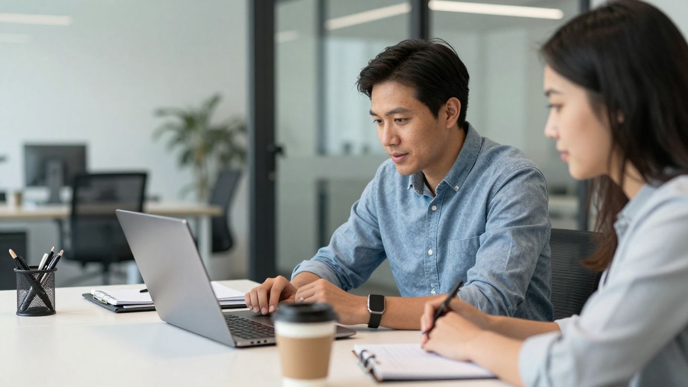 Consultant and founder planning a focused revenue project