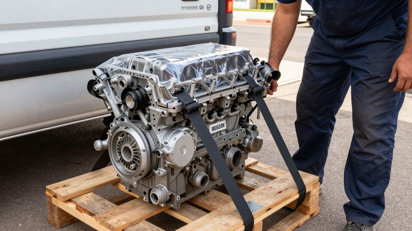 Used Nissan engine prepared for local collection