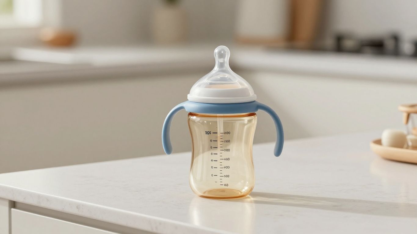 Máquina moderna para hacer biberones con luz natural.