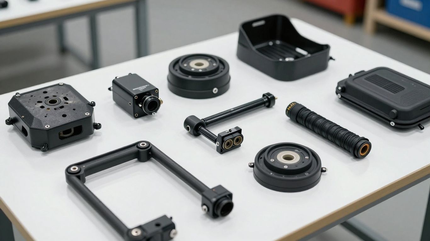 Tesla replacement parts arranged for careful inspection