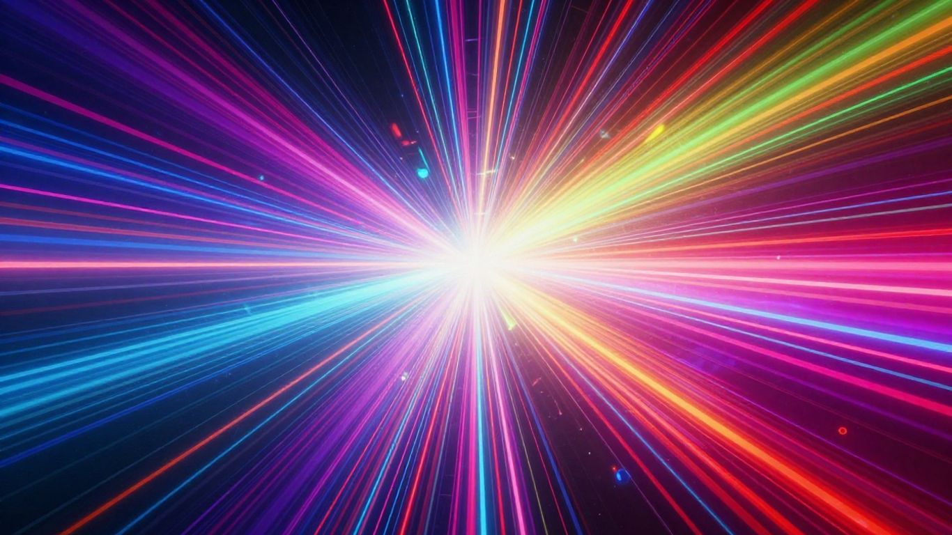 AI music video visualizer with vibrant colors and light.