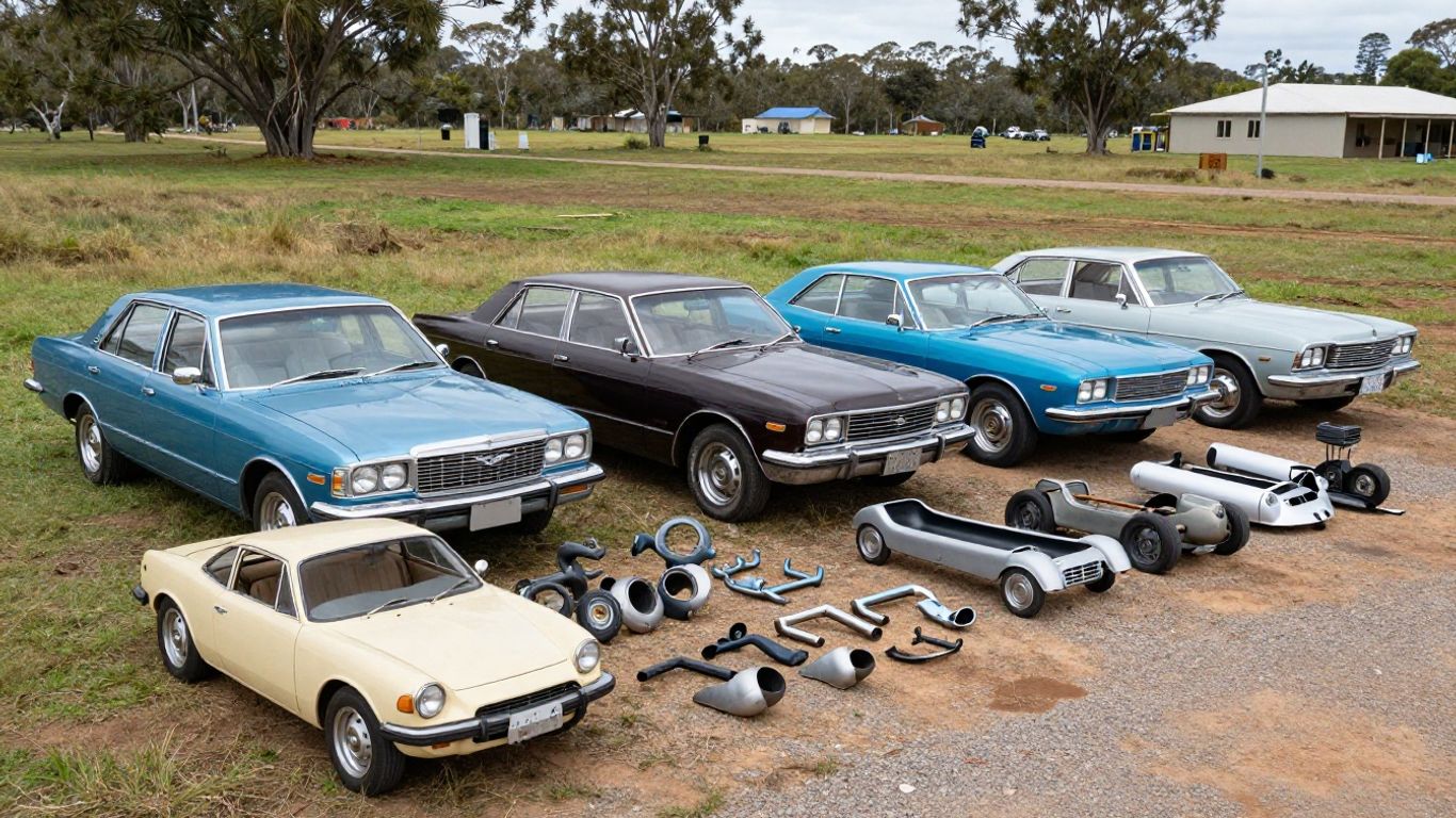 Chrysler car parts at a Darwin wrecking yard.