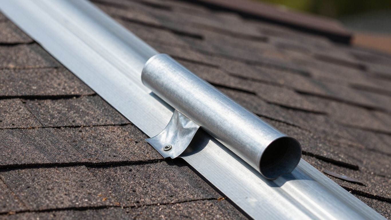 Dacula roofer repairing roof flashing around chimney.