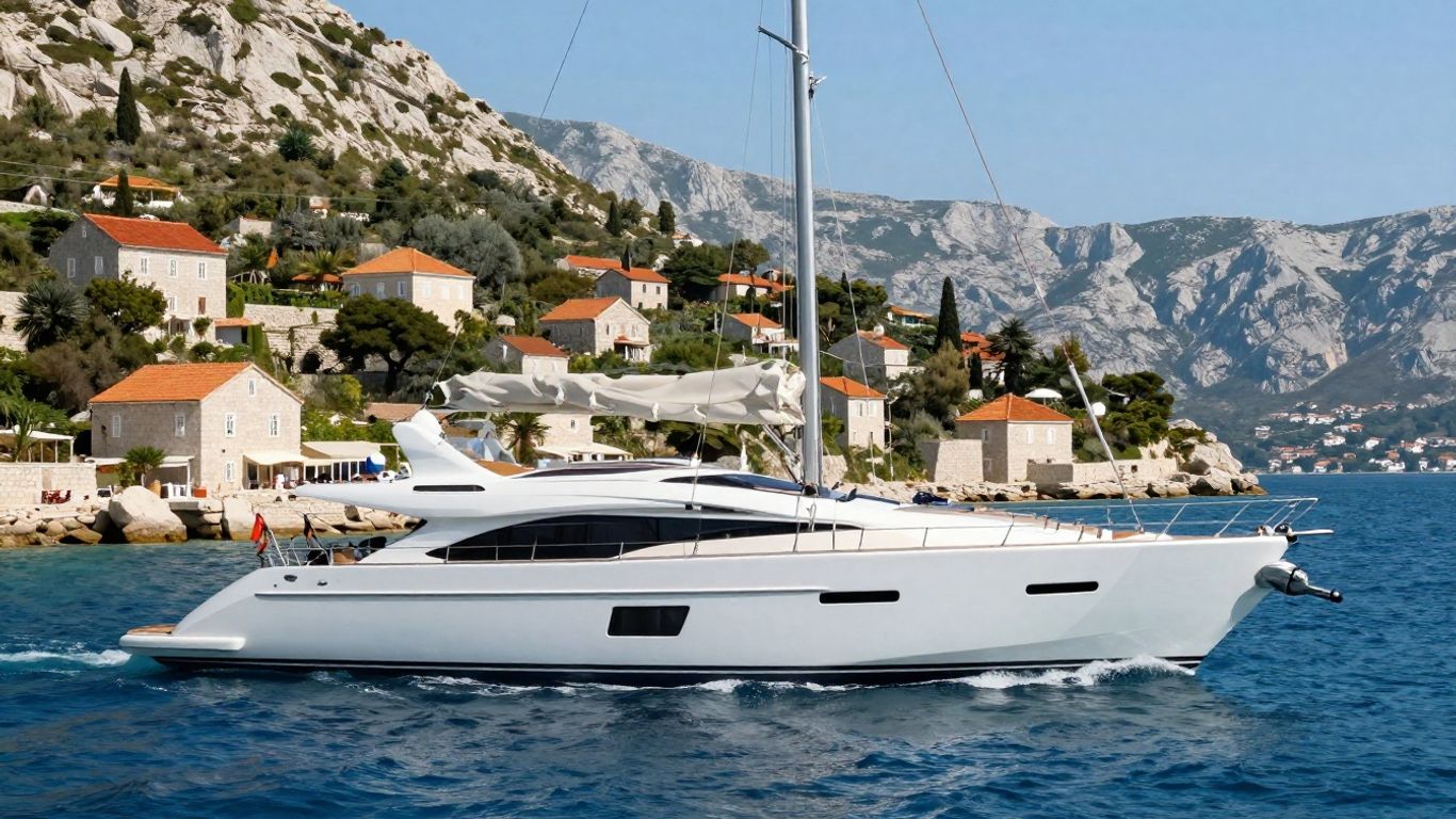 Yacht sailing Croatia coast azure waters