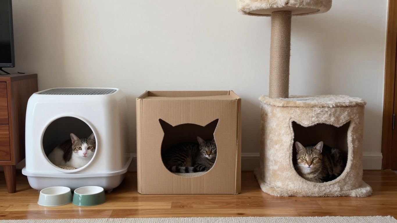 Peaceful multi-cat home with separate resources