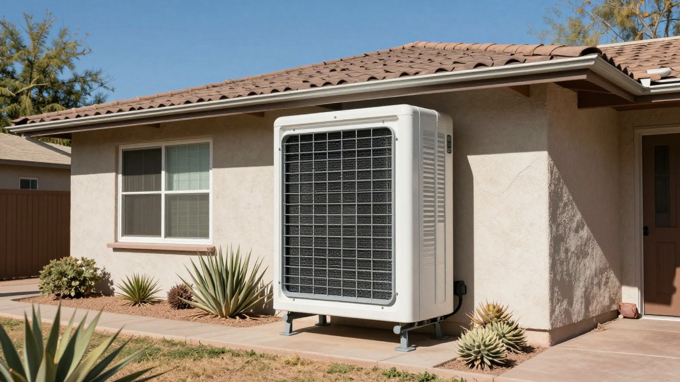 Evaporative cooler on a Tucson home exterior.