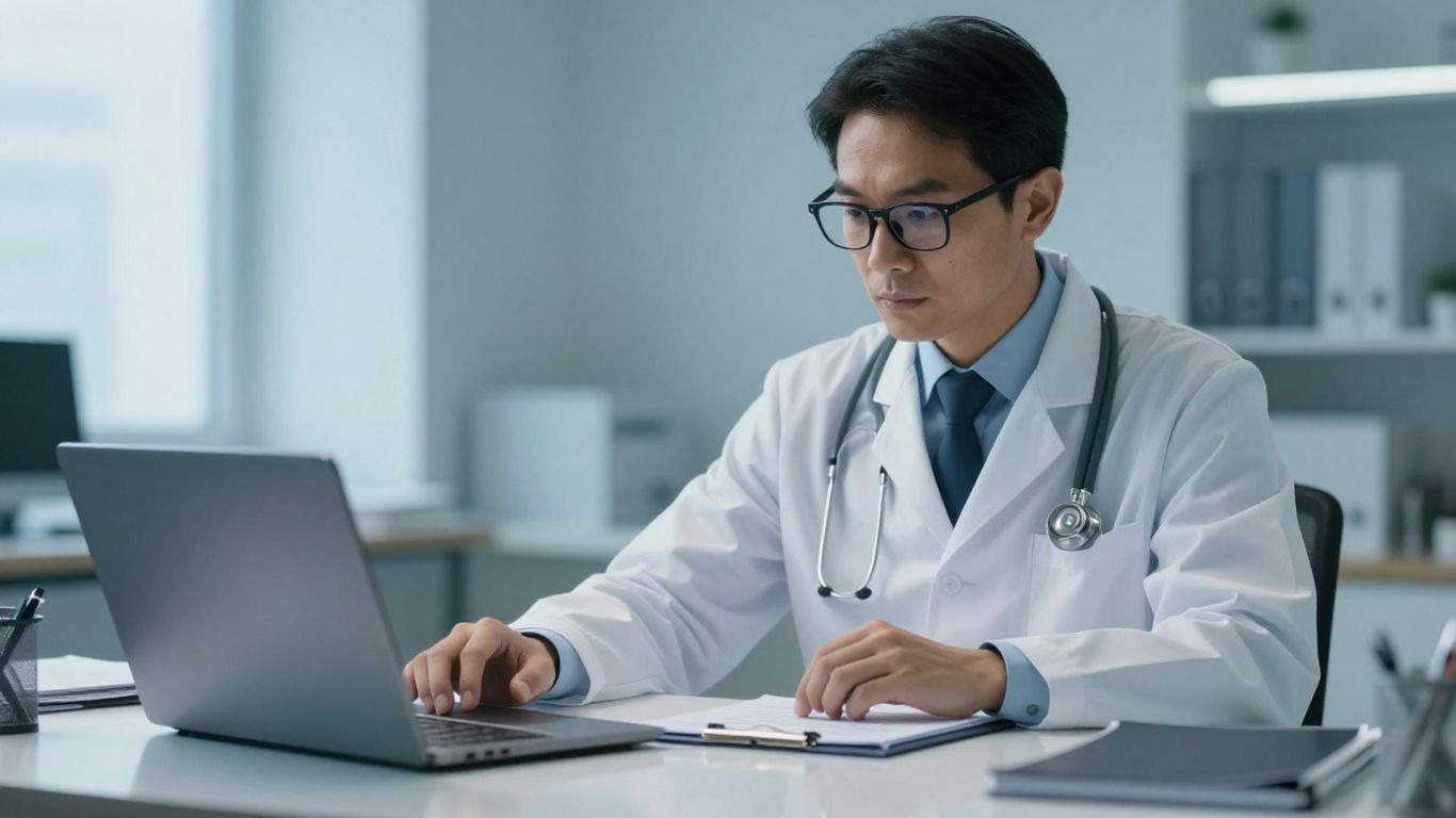 Médico realizando consulta