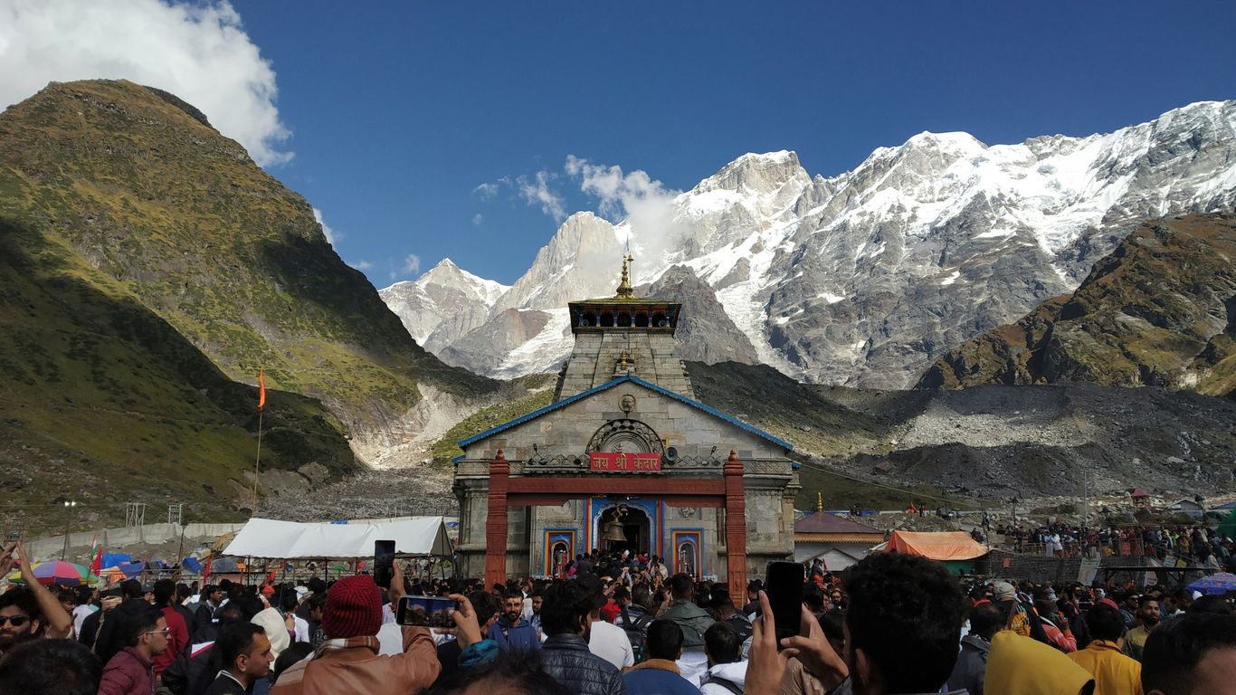 Crowd gathering for temple festival
