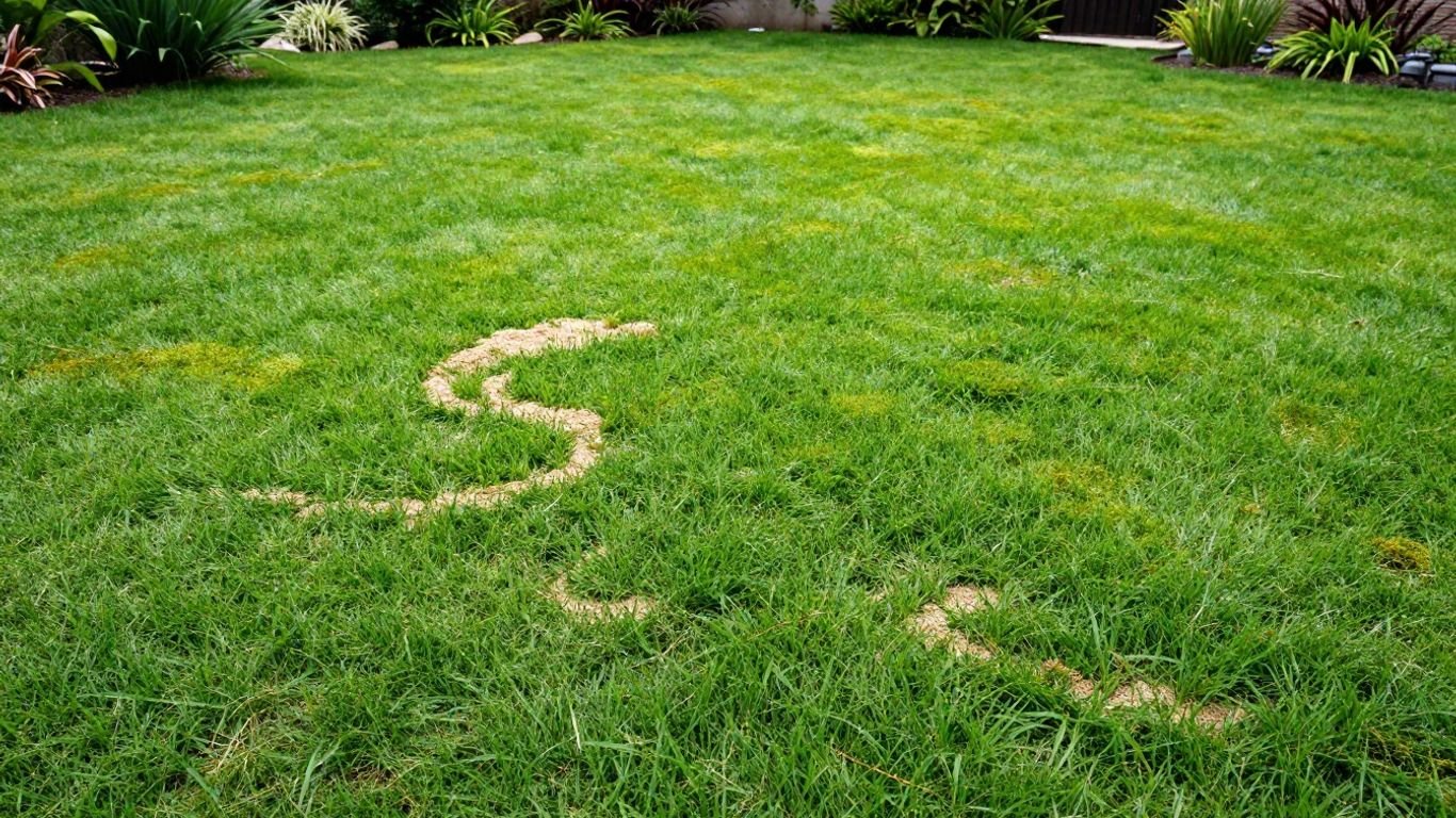 Grüner Rasen mit Sand zur Moosbekämpfung