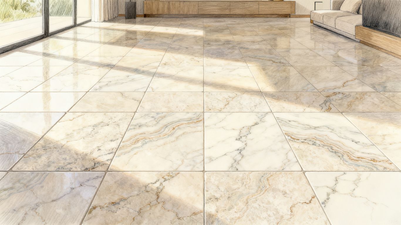 Interior view of modern stone flooring