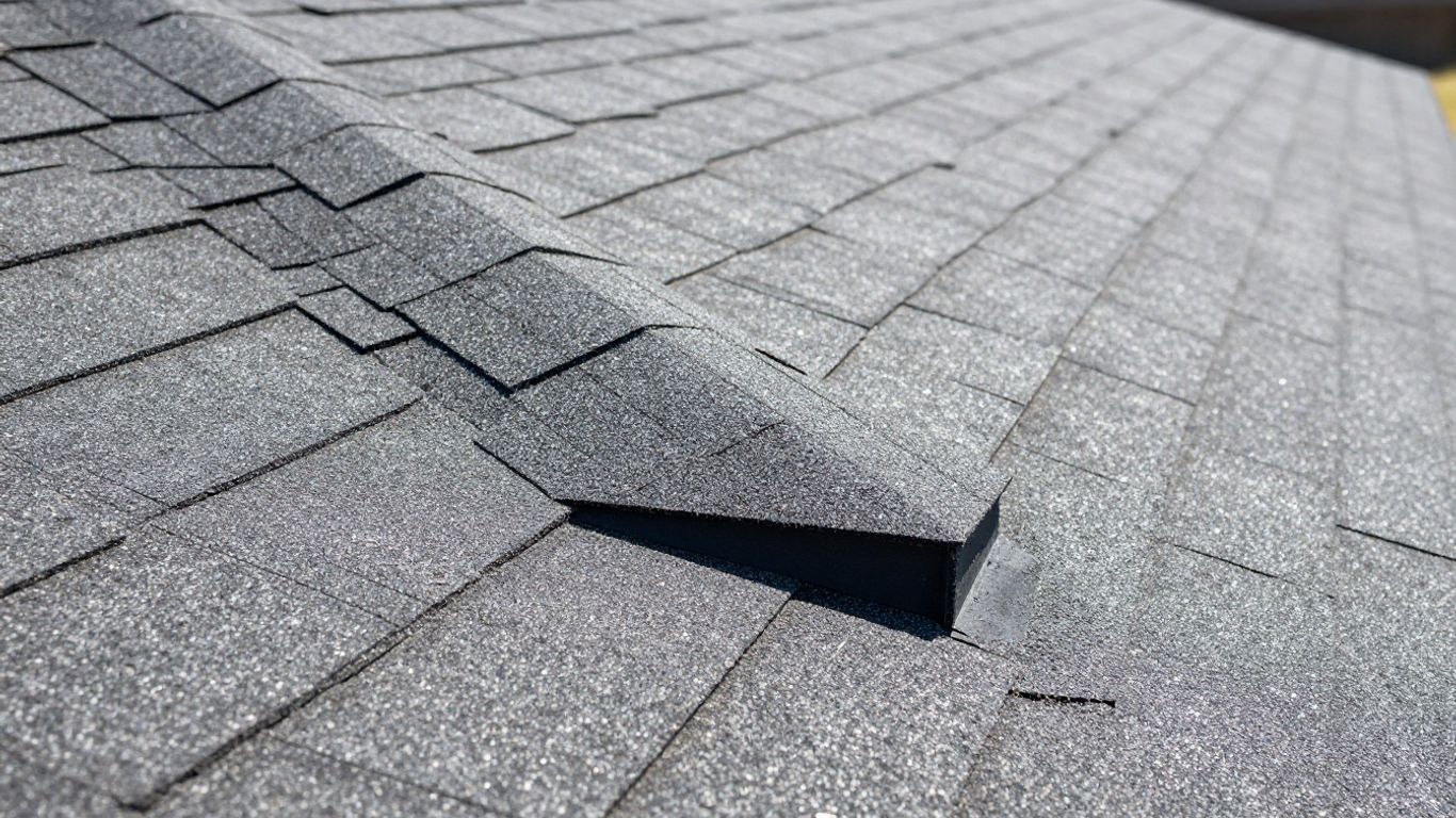 Newly installed asphalt shingle roof detail