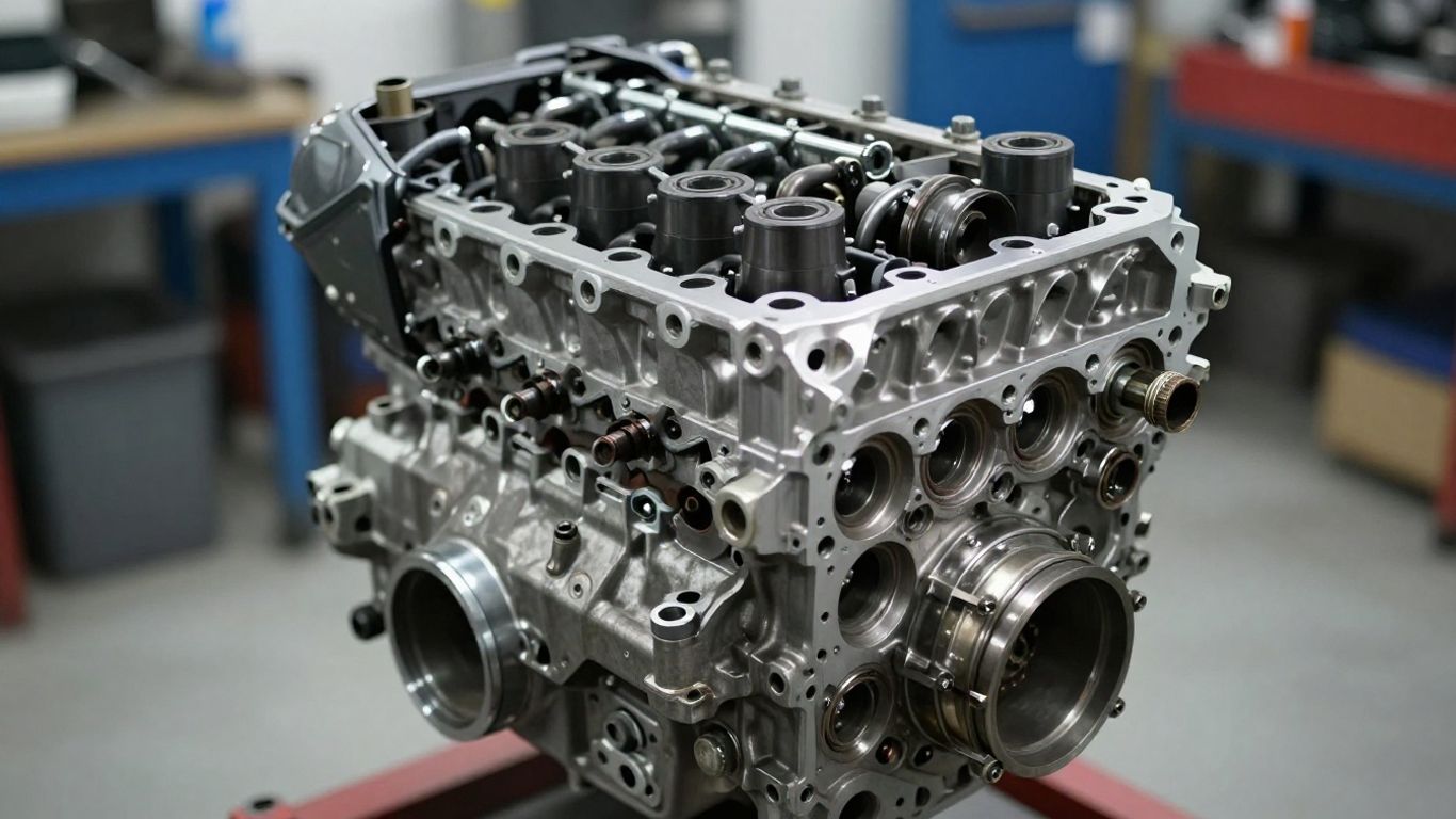 Reconditioned Kia engine in a Melbourne workshop.