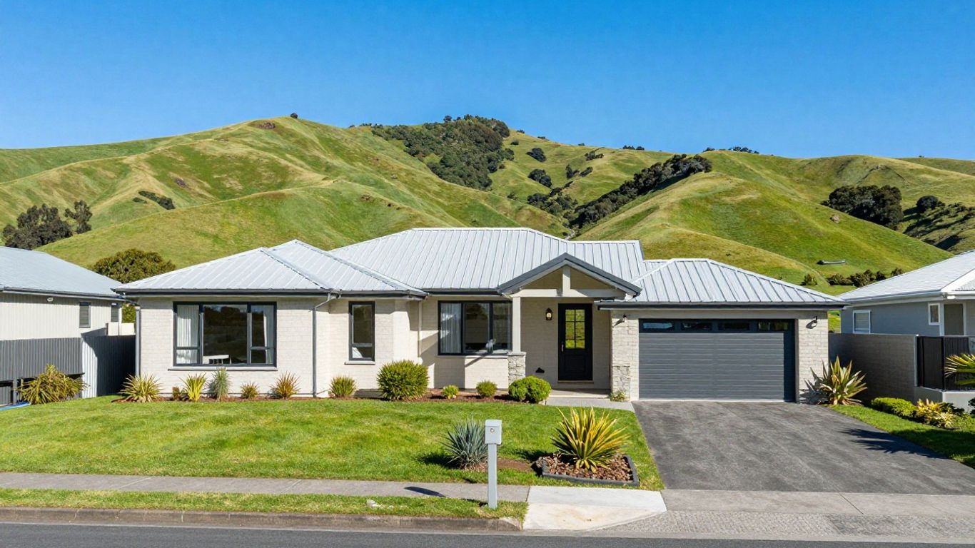 New Zealand house and landscape
