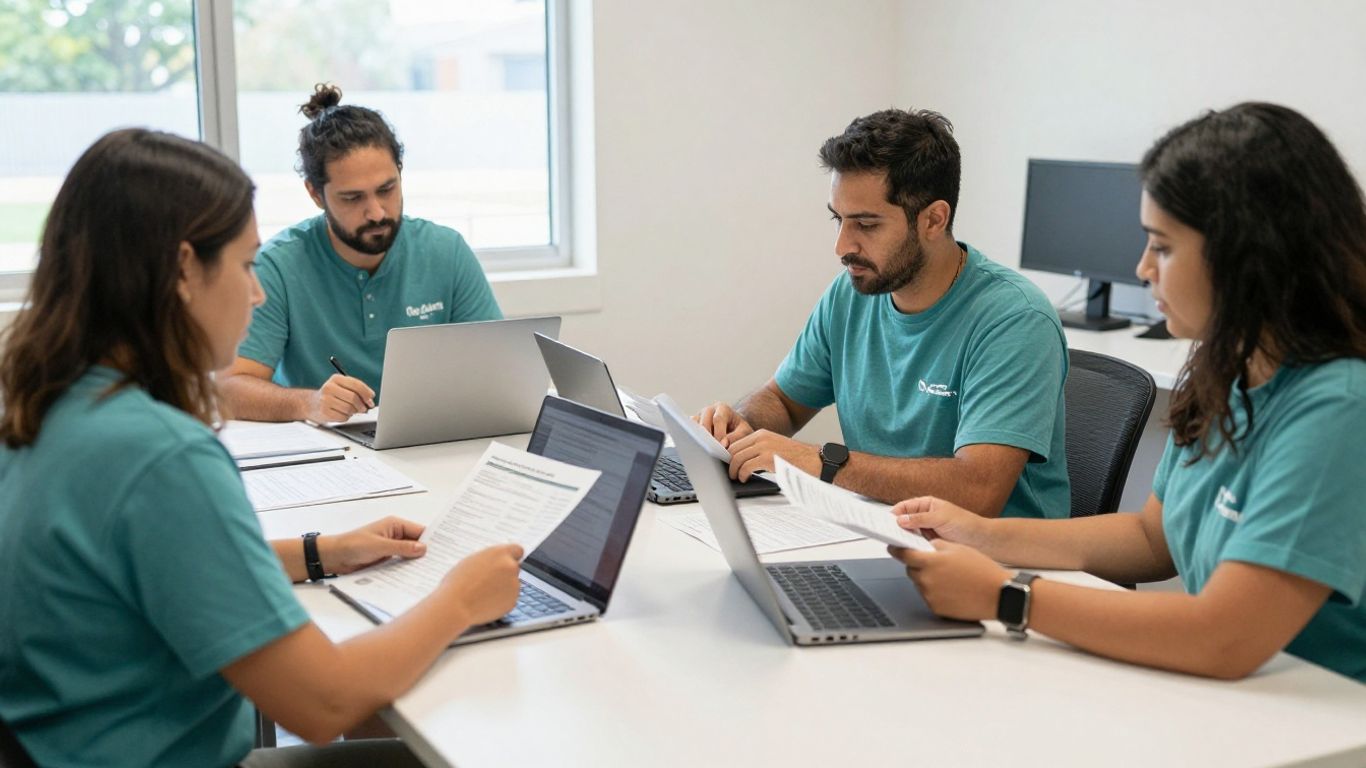 Practice team reviewing insurance and billing records