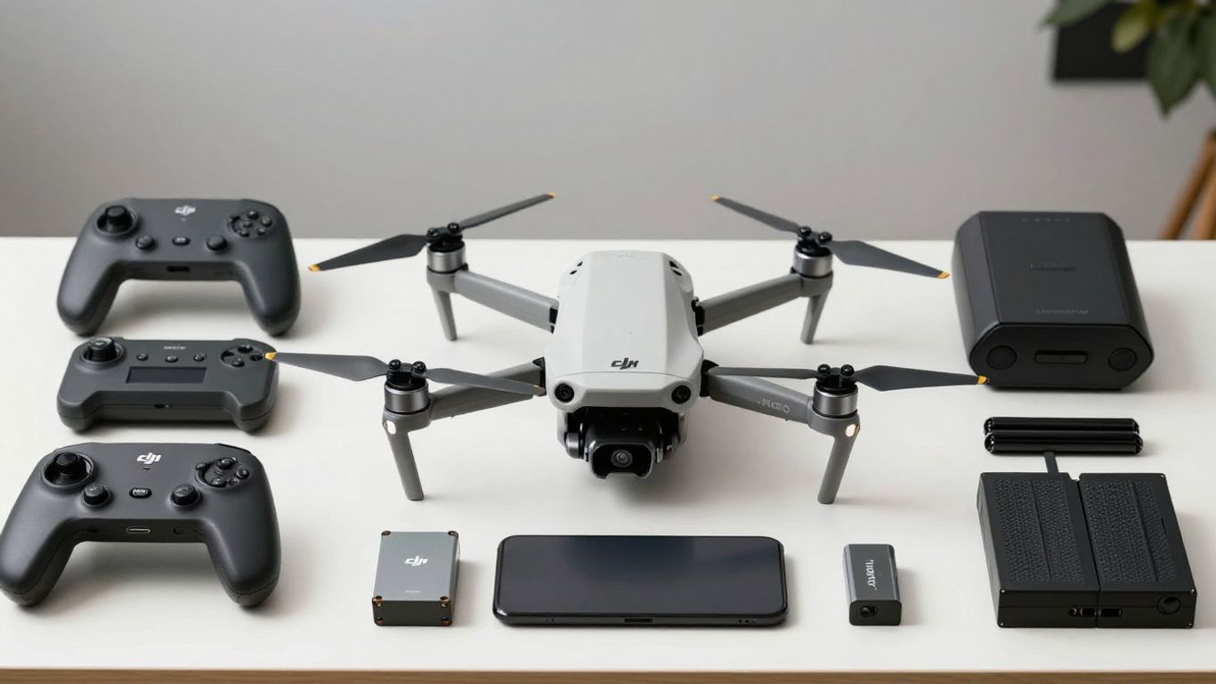 DJI Neo drone and accessories laid out.