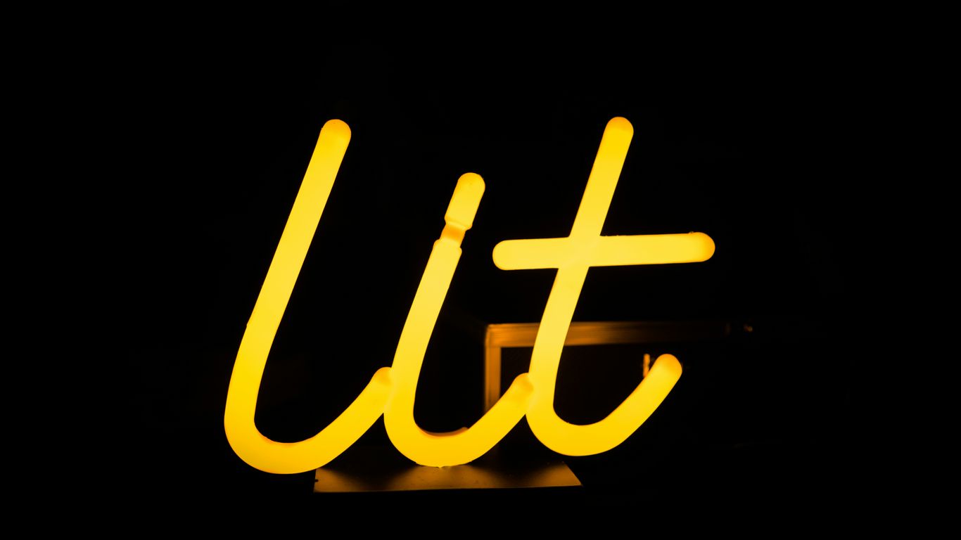 Lit neon signage