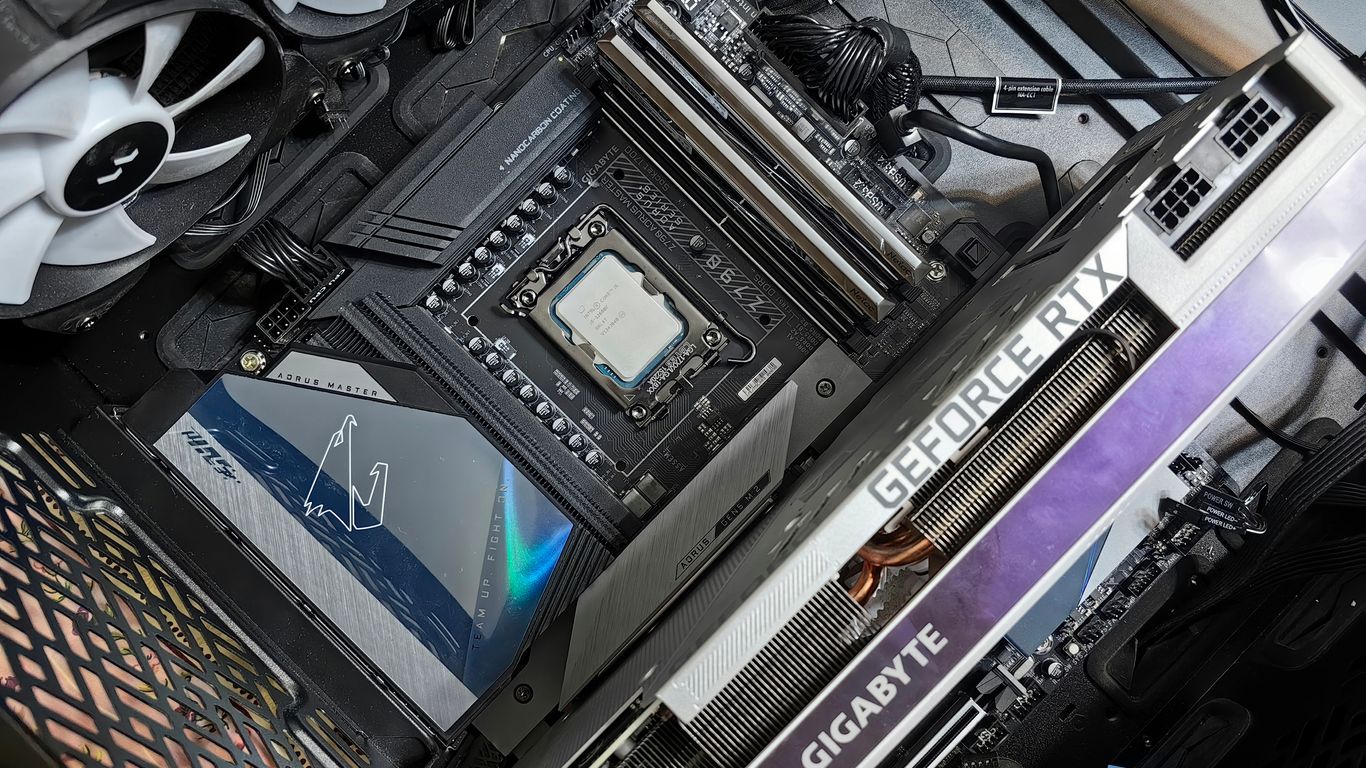 A futuristic quantum processor shown inside a cooling system