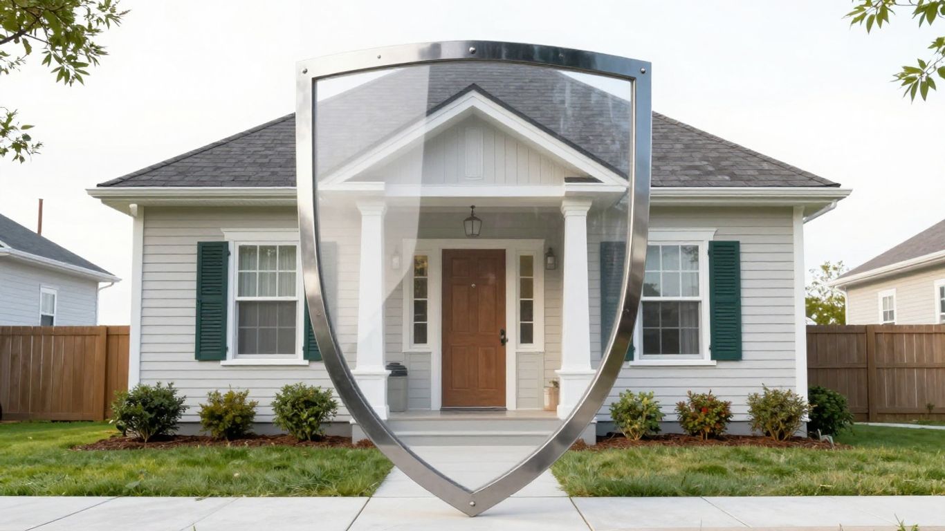 Casa protegida por un escudo contra okupas.