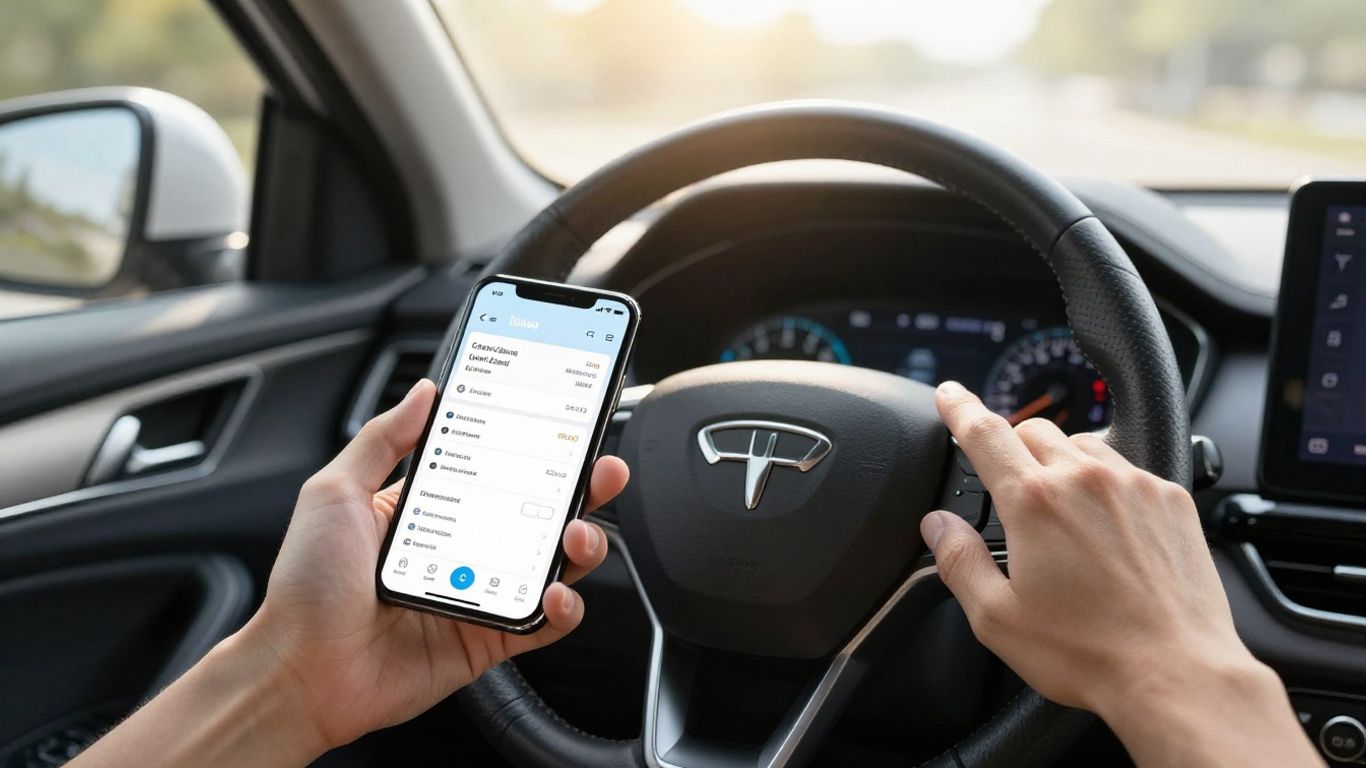 Car loan calculator on a smartphone screen.