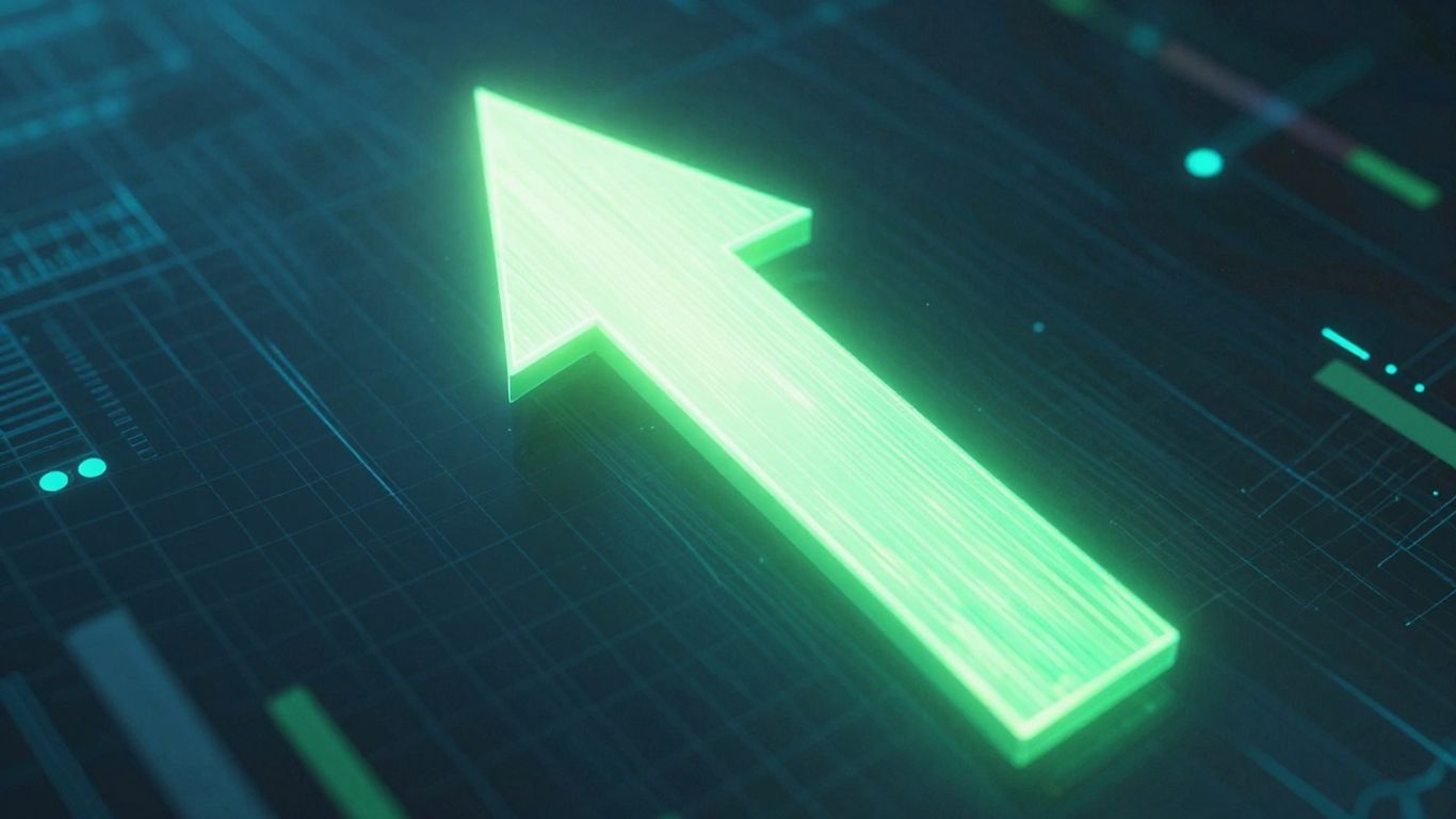 Upward trending arrow symbolizing growth and conversion rate increase.