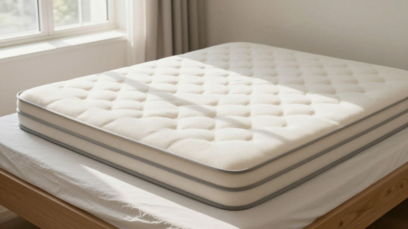 Comfortable foam mattress on a bed.