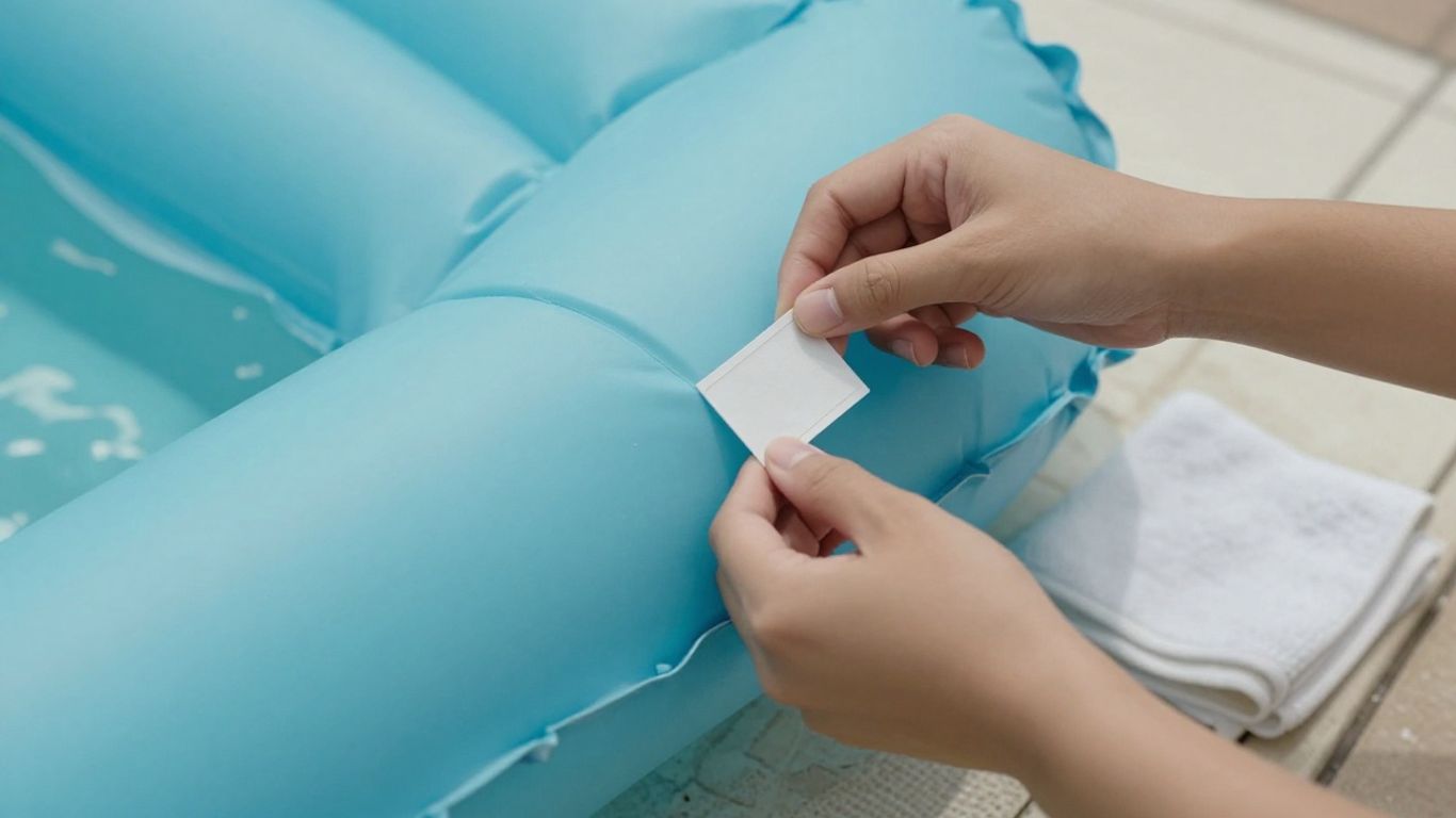 Pool float details being checked before purchase