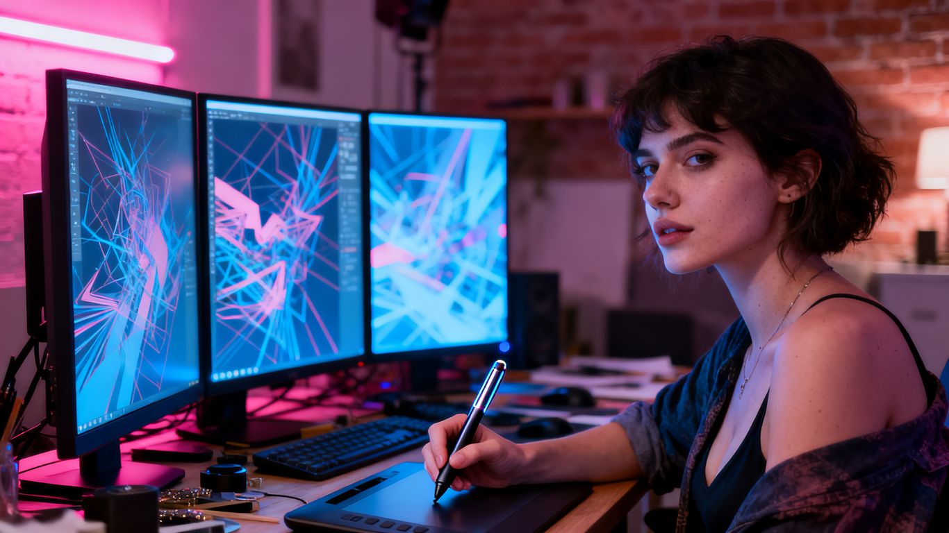 Digital art creator working