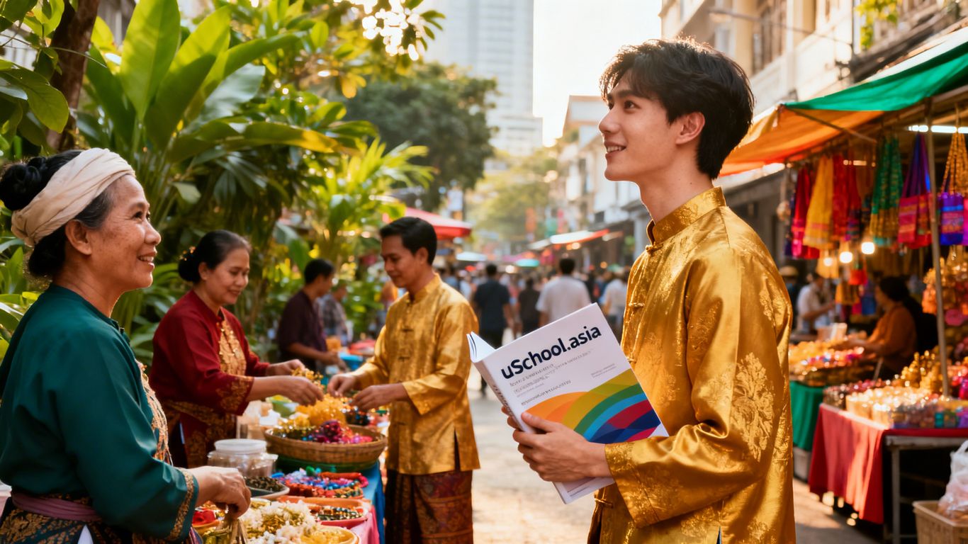 Person immersed in Asian culture with uSchool.asia course.