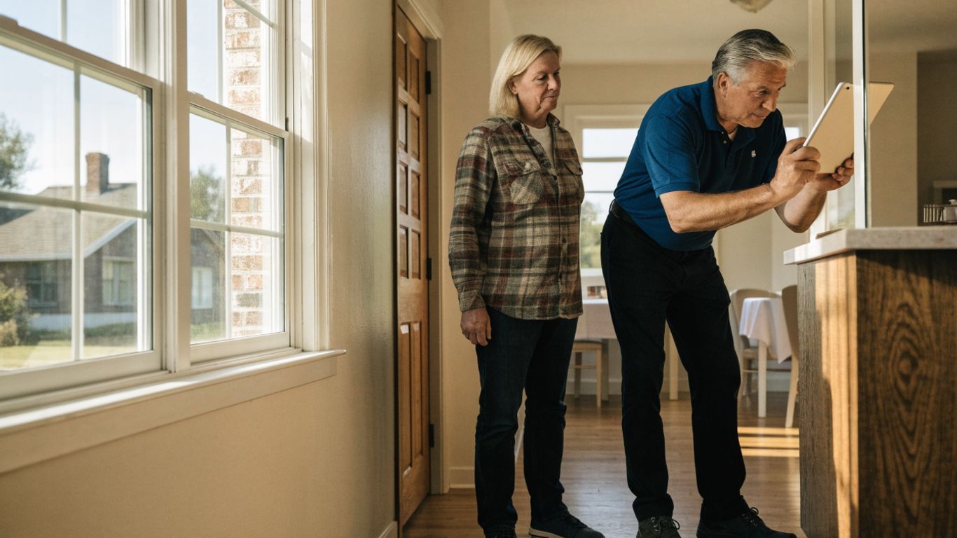 Appraiser inspecting a well-maintained home interior