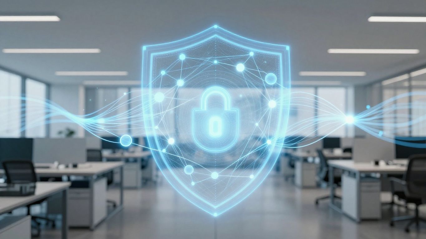 Digital shield protecting network nodes in modern office