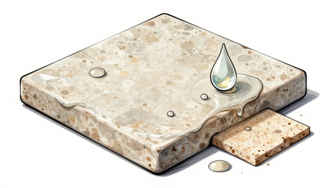 Ilustración de protección de sellador de baldosas de travertino