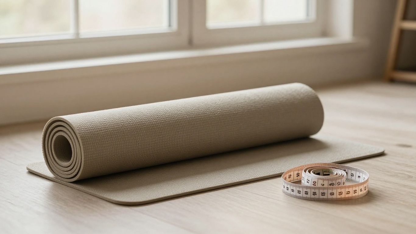 Rolled yoga mat beside an open carrier