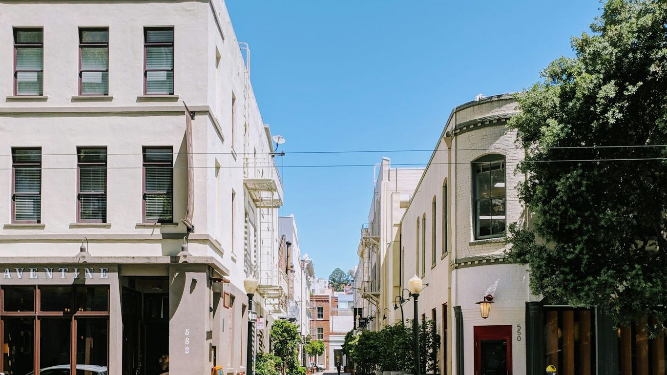 Traditional streetscape view of preserved buildings