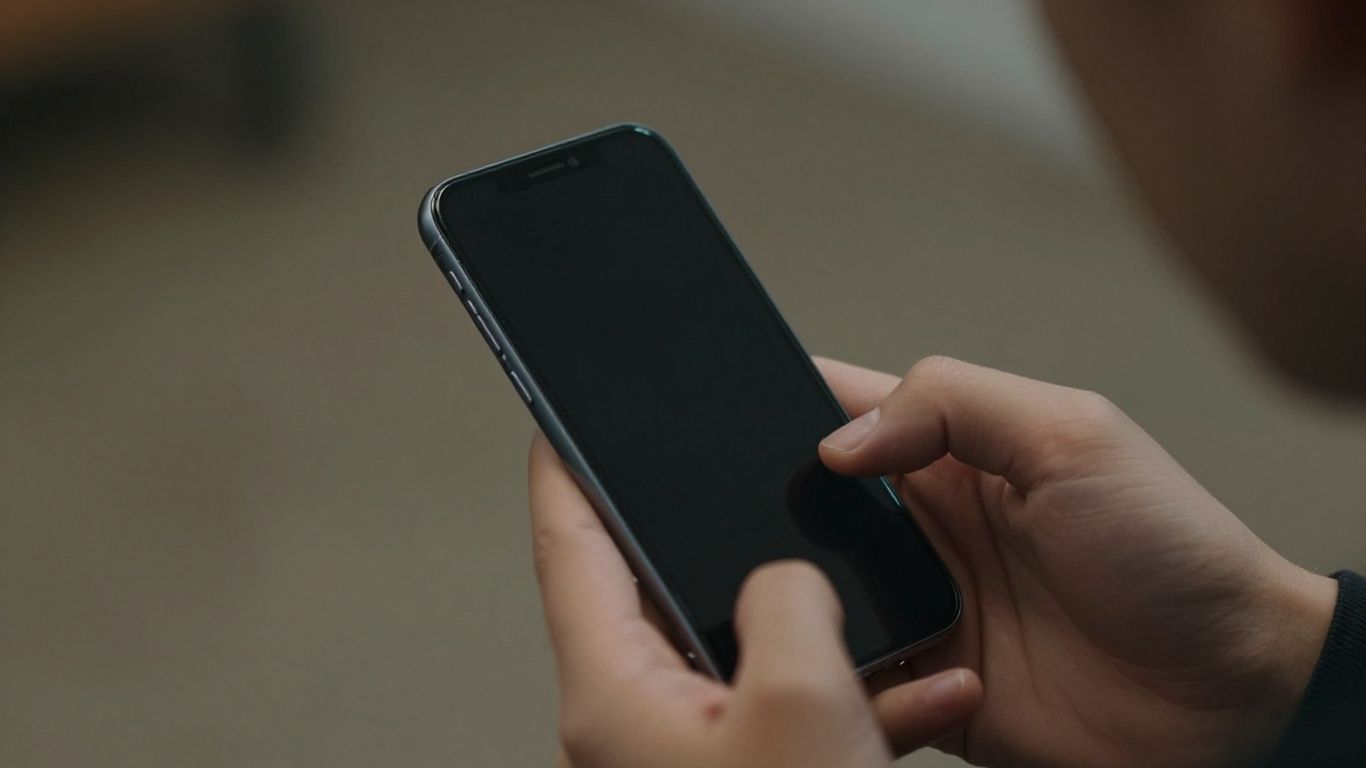 Person prüft ein gebrauchtes Handy auf Kratzer.