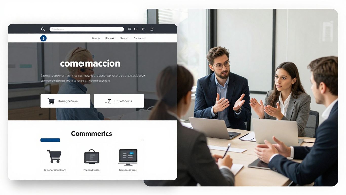 E-commerce and network marketing meeting illustration